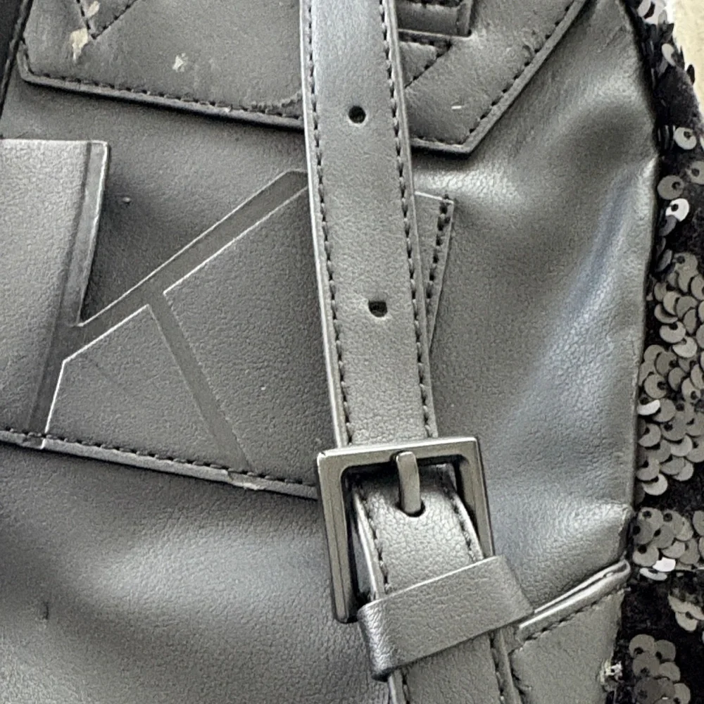 Stylish Black Sequin Mini Backpack